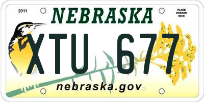 NE license plate XTU677