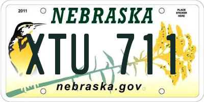 NE license plate XTU711