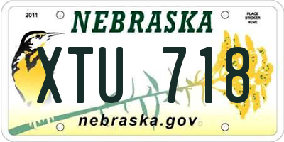 NE license plate XTU718