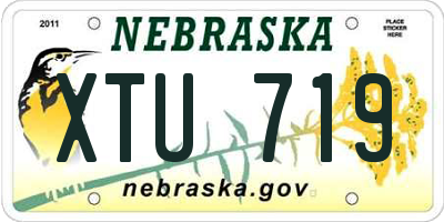 NE license plate XTU719