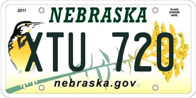 NE license plate XTU720