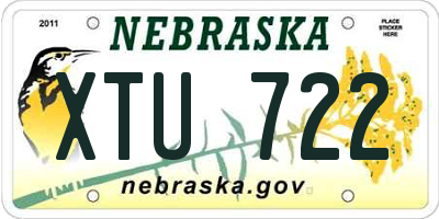 NE license plate XTU722