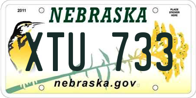 NE license plate XTU733