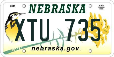 NE license plate XTU735