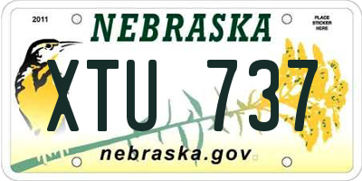 NE license plate XTU737