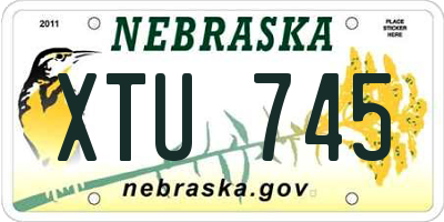 NE license plate XTU745