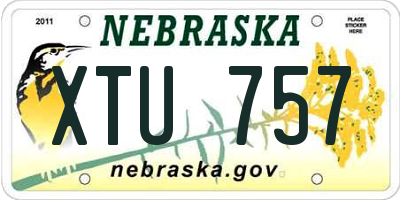 NE license plate XTU757