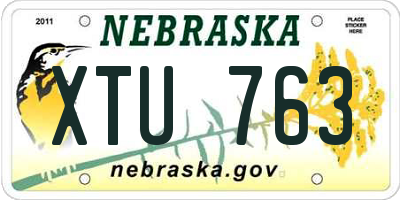 NE license plate XTU763