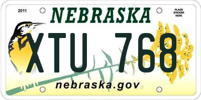 NE license plate XTU768
