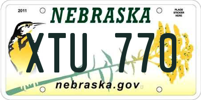 NE license plate XTU770
