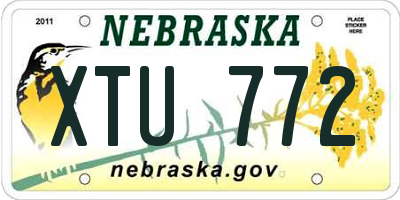 NE license plate XTU772