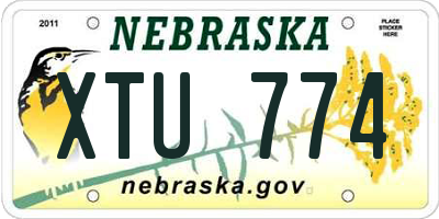 NE license plate XTU774