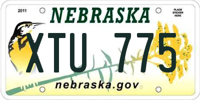 NE license plate XTU775