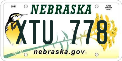 NE license plate XTU778