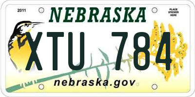 NE license plate XTU784