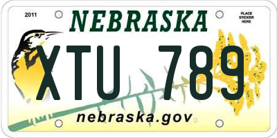 NE license plate XTU789