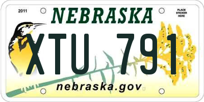 NE license plate XTU791