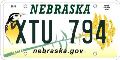NE license plate XTU794
