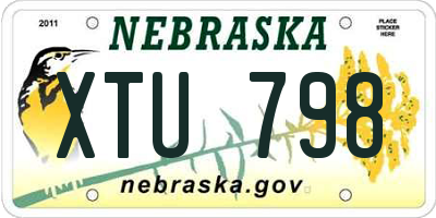 NE license plate XTU798