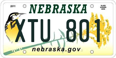 NE license plate XTU801