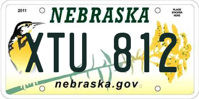 NE license plate XTU812