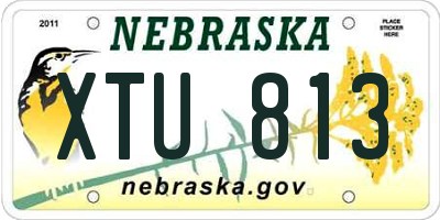 NE license plate XTU813