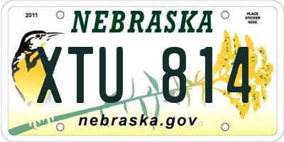 NE license plate XTU814