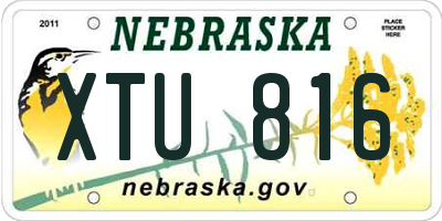 NE license plate XTU816