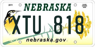 NE license plate XTU818