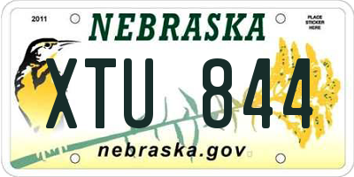 NE license plate XTU844