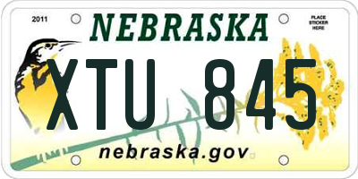 NE license plate XTU845