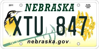 NE license plate XTU847