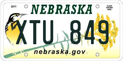 NE license plate XTU849