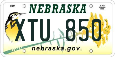 NE license plate XTU850