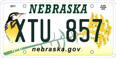 NE license plate XTU857