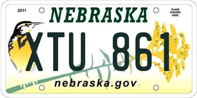 NE license plate XTU861