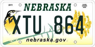NE license plate XTU864