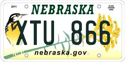 NE license plate XTU866