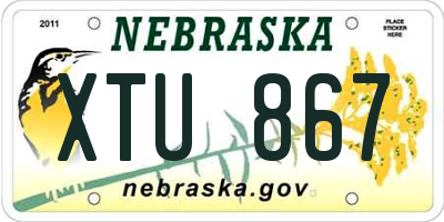 NE license plate XTU867