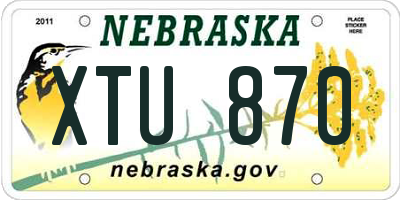 NE license plate XTU870