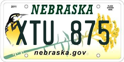 NE license plate XTU875