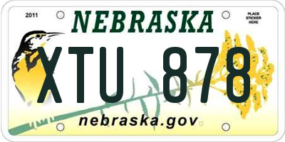 NE license plate XTU878