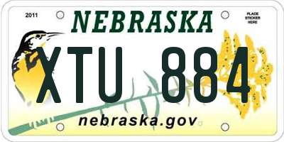 NE license plate XTU884