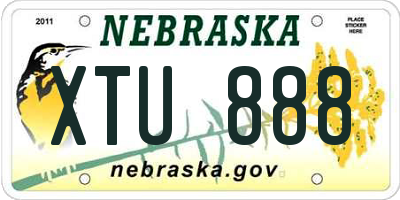 NE license plate XTU888