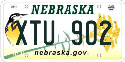 NE license plate XTU902