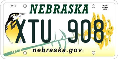 NE license plate XTU908