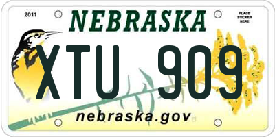 NE license plate XTU909