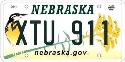 NE license plate XTU911