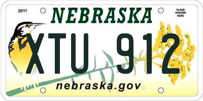 NE license plate XTU912