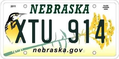 NE license plate XTU914